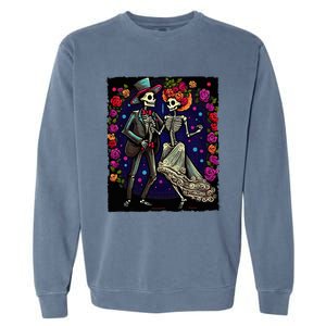 Dancing Skeletons Costume Dia De Los Muertos Day of The Dead Garment-Dyed Sweatshirt