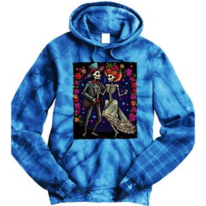 Dancing Skeletons Costume Dia De Los Muertos Day of The Dead Tie Dye Hoodie