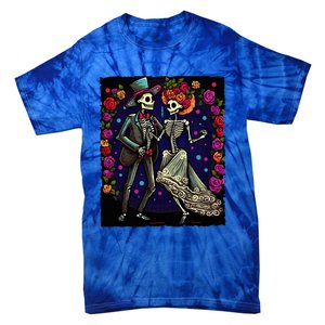 Dancing Skeletons Costume Dia De Los Muertos Day of The Dead Tie-Dye T-Shirt