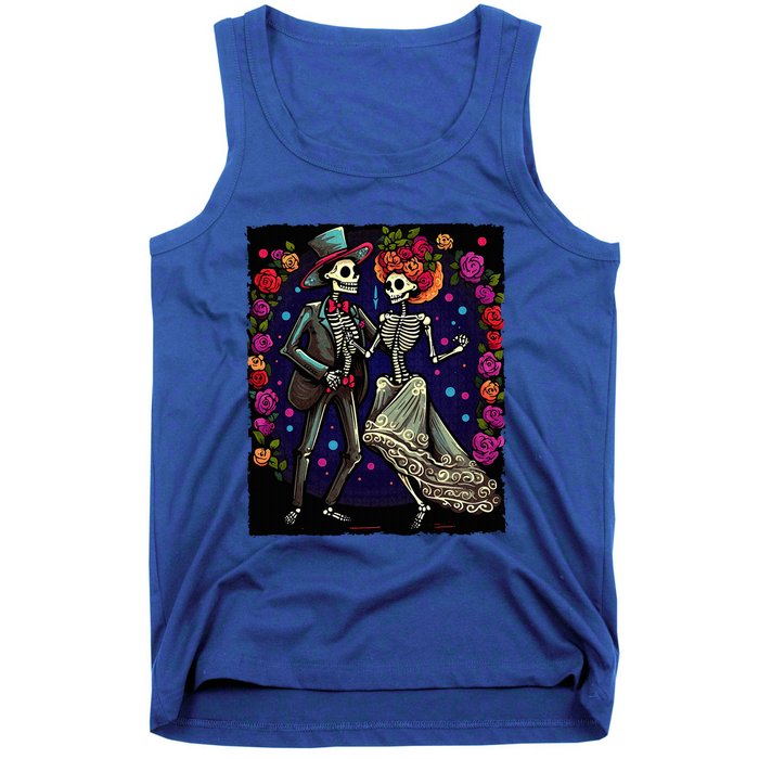 Dancing Skeletons Costume Dia De Los Muertos Day of The Dead Tank Top