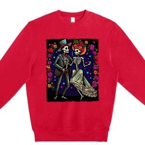 Dancing Skeletons Costume Dia De Los Muertos Day of The Dead Premium Crewneck Sweatshirt