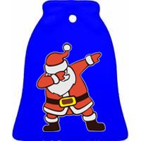 Dabbing Santa Christmas Gift Ceramic Bell Ornament