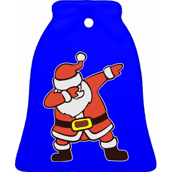 Dabbing Santa Christmas Gift Ceramic Bell Ornament