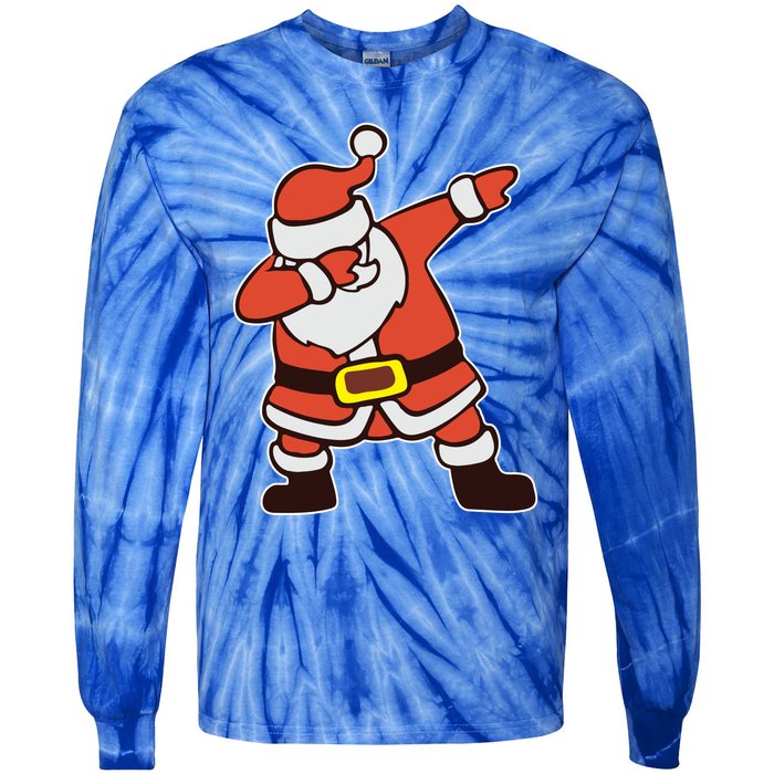 Dabbing Santa Christmas Gift Tie-Dye Long Sleeve Shirt