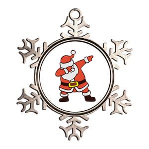 Dabbing Santa Christmas Gift Metallic Star Ornament