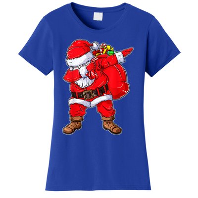 Dabbing Santa Christmas With Santa Hat For Boys Girls Xmas Gift Women's T-Shirt