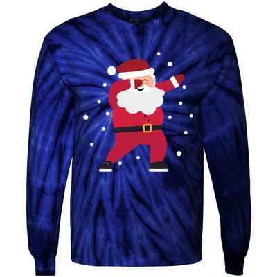 Dabbing Santa Christmas For Holiday Tie-Dye Long Sleeve Shirt