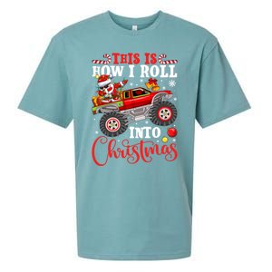 Dabbing Santa Claus Monster Truck Christmas Xmas Gift Cute Gift Sueded Cloud Jersey T-Shirt