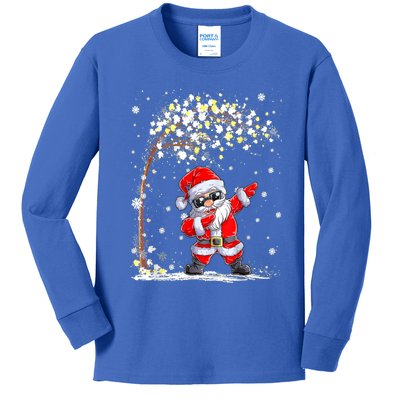 Dabbing Santa Claus Christmas Tree Boys Funny Xmas Dab Gift Kids Long Sleeve Shirt