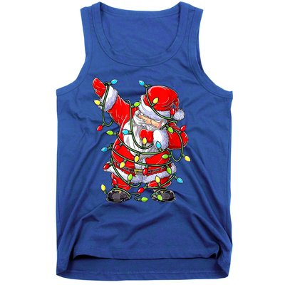 Dabbing Santa Claus Christmas Tree Lights Boys Dab Xmas Cute Gift Tank Top