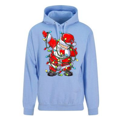 Dabbing Santa Claus Christmas Tree Lights Boys Dab Xmas Cute Gift Unisex Surf Hoodie