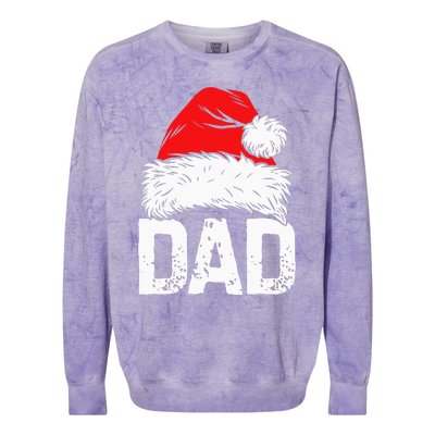 Dad Santa Christmas Family Matching Pajamas Papa Xmas Father Colorblast Crewneck Sweatshirt