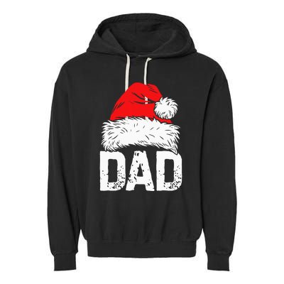 Dad Santa Christmas Family Matching Pajamas Papa Xmas Father Garment-Dyed Fleece Hoodie