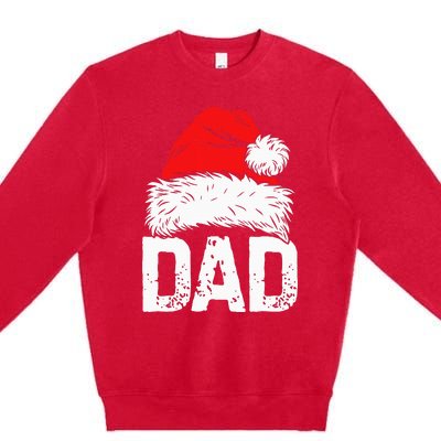 Dad Santa Christmas Family Matching Pajamas Papa Xmas Father Premium Crewneck Sweatshirt