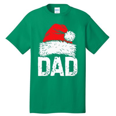 Dad Santa Christmas Family Matching Pajamas Papa Xmas Father Tall T-Shirt