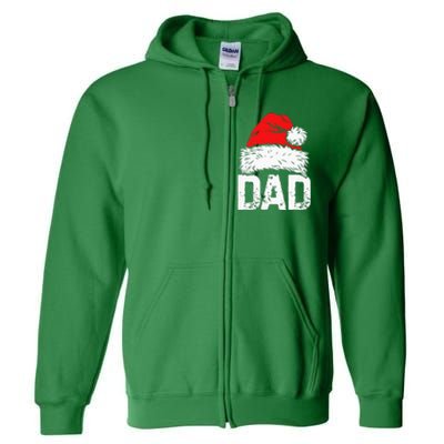 Dad Santa Christmas Family Matching Pajamas Papa Xmas Father Full Zip Hoodie