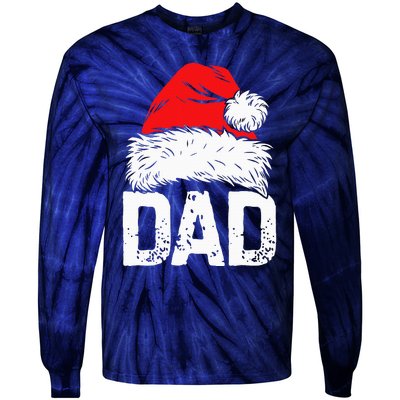 Dad Santa Christmas Family Matching Pajamas Papa Xmas Father Tie-Dye Long Sleeve Shirt