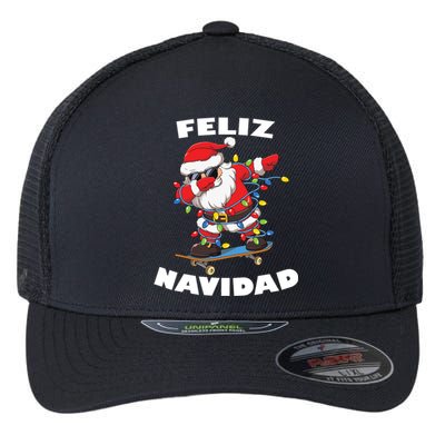 Dabbing Santa Claus Merry Christmas Feliz Navidad Gift Flexfit Unipanel Trucker Cap