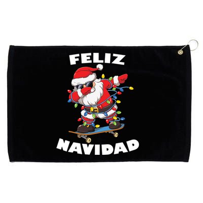 Dabbing Santa Claus Merry Christmas Feliz Navidad Gift Grommeted Golf Towel