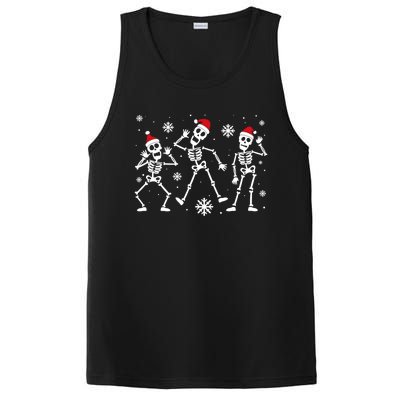 Dancing Skeleton Christmas Santa Skeleton Dance Xmas Vibes Gift PosiCharge Competitor Tank