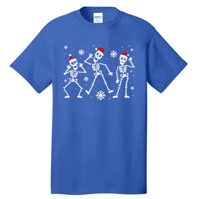 Dancing Skeleton Christmas Santa Skeleton Dance Xmas Vibes Gift Tall T-Shirt