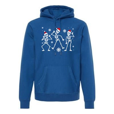 Dancing Skeleton Christmas Santa Skeleton Dance Xmas Vibes Gift Premium Hoodie