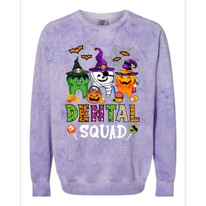 Dental Squad Costume Trick Or Teeth Denstist Halloween Ghost Gift Colorblast Crewneck Sweatshirt