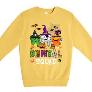 Dental Squad Costume Trick Or Teeth Denstist Halloween Ghost Gift Premium Crewneck Sweatshirt