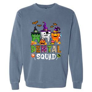 Dental Squad Costume Trick Or Teeth Denstist Halloween Ghost Gift Garment-Dyed Sweatshirt