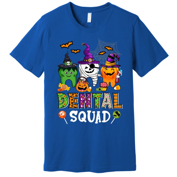 Dental Squad Costume Trick Or Teeth Denstist Halloween Ghost Gift Premium T-Shirt