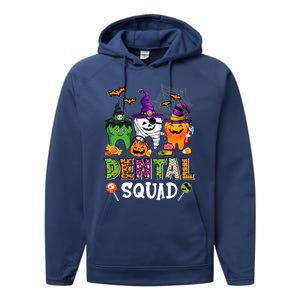 Dental Squad Costume Trick Or Teeth Denstist Halloween Ghost Gift Performance Fleece Hoodie