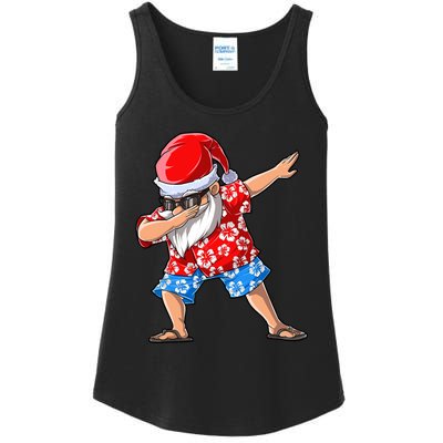 Dabbing Santa Christmas In July Hawaiian Xmas Dab Ladies Essential Tank