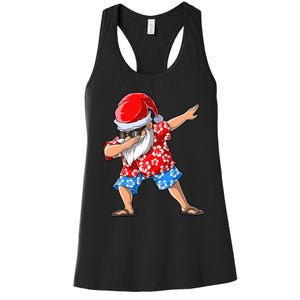 Dabbing Santa Christmas In July Hawaiian Xmas Dab Women's Racerback Tank