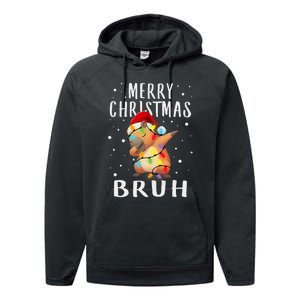 Dabbing Santa Capy Light Merry Christmas Bruh Boy Girl Funny Performance Fleece Hoodie