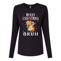 Dabbing Santa Capy Light Merry Christmas Bruh Boy Girl Funny Womens Cotton Relaxed Long Sleeve T-Shirt