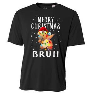 Dabbing Santa Capy Light Merry Christmas Bruh Boy Girl Funny Cooling Performance Crew T-Shirt