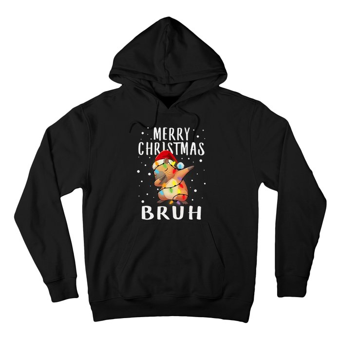 Dabbing Santa Capy Light Merry Christmas Bruh Boy Girl Funny Hoodie