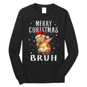 Dabbing Santa Capy Light Merry Christmas Bruh Boy Girl Funny Long Sleeve Shirt