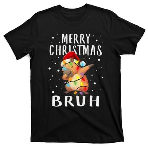 Dabbing Santa Capy Light Merry Christmas Bruh Boy Girl Funny T-Shirt