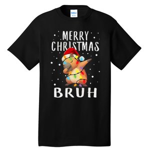 Dabbing Santa Capy Light Merry Christmas Bruh Boy Girl Funny Tall T-Shirt