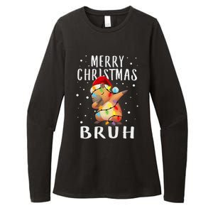 Dabbing Santa Capy Light Merry Christmas Bruh Boy Girl Funny Womens CVC Long Sleeve Shirt