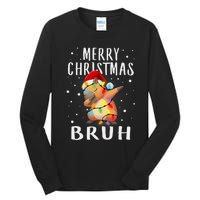 Dabbing Santa Capy Light Merry Christmas Bruh Boy Girl Funny Tall Long Sleeve T-Shirt