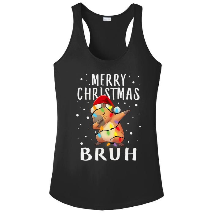 Dabbing Santa Capy Light Merry Christmas Bruh Boy Girl Funny Ladies PosiCharge Competitor Racerback Tank