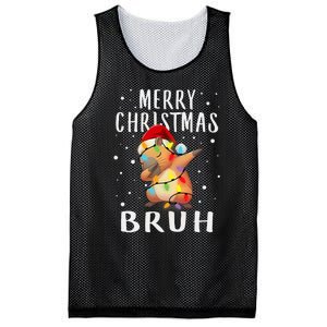 Dabbing Santa Capy Light Merry Christmas Bruh Boy Girl Funny Mesh Reversible Basketball Jersey Tank