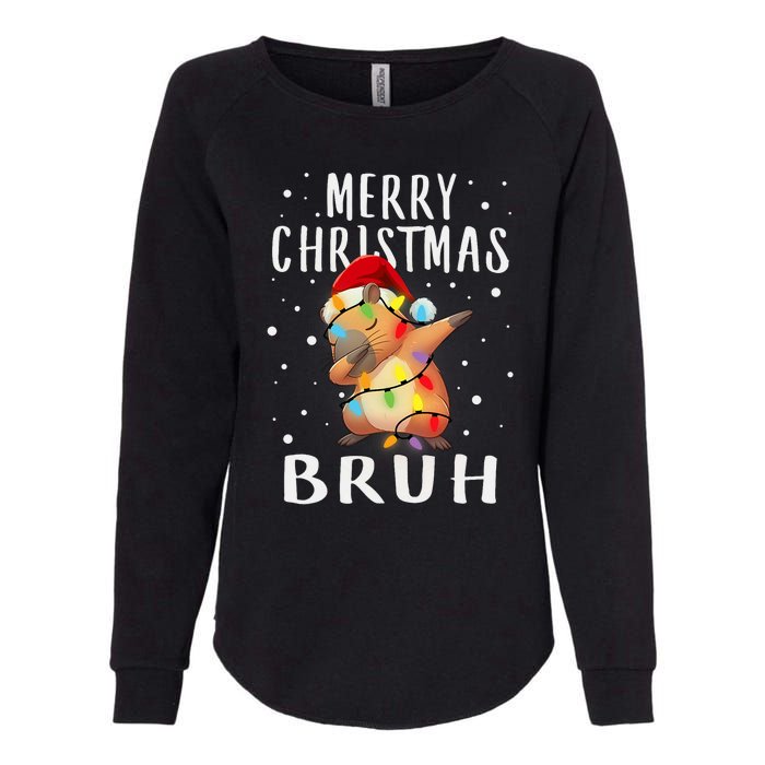 Dabbing Santa Capy Light Merry Christmas Bruh Boy Girl Funny Womens California Wash Sweatshirt