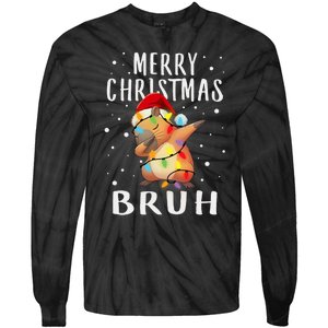 Dabbing Santa Capy Light Merry Christmas Bruh Boy Girl Funny Tie-Dye Long Sleeve Shirt