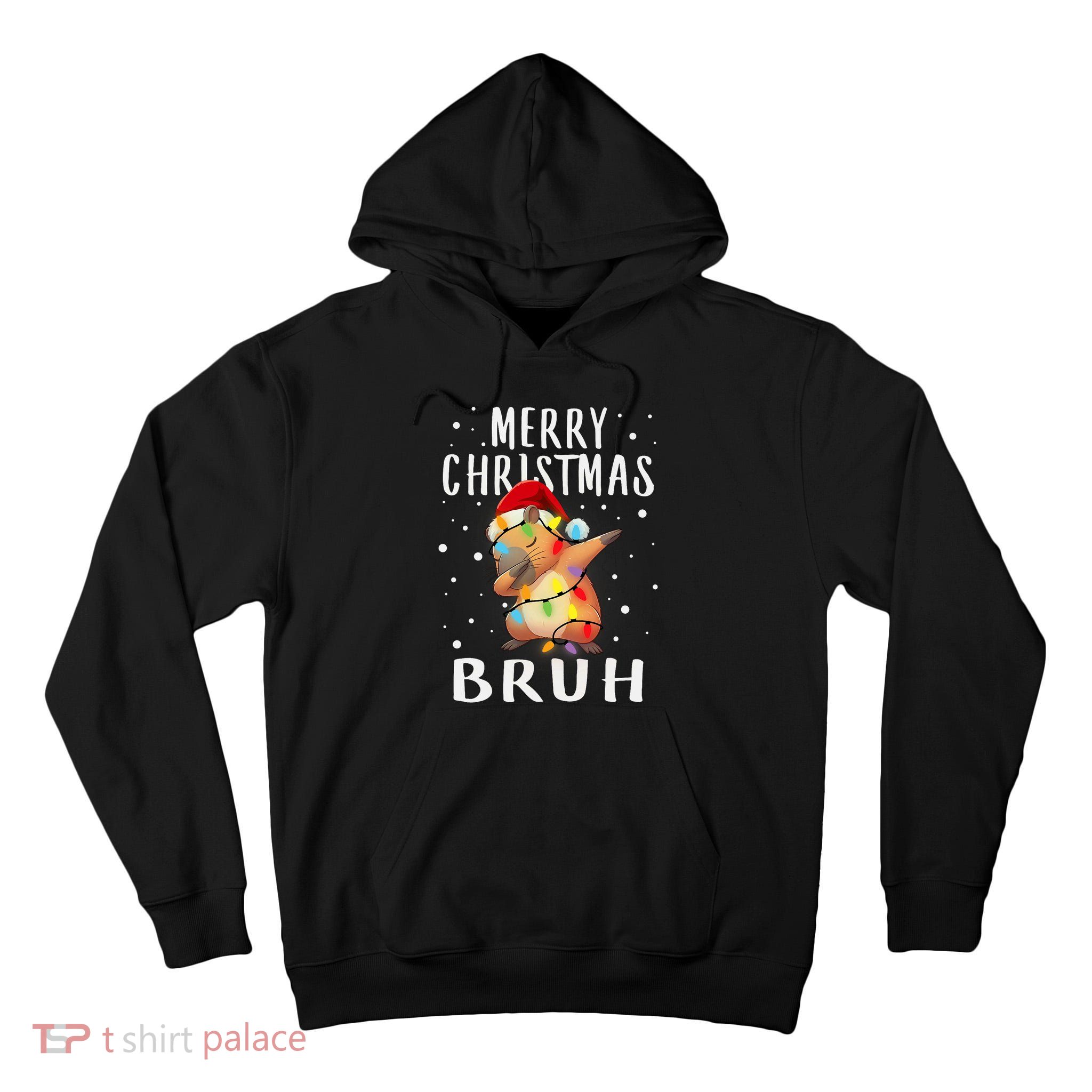 Dabbing Santa Capy Light Merry Christmas Bruh Boy Girl Funny Tall Hoodie