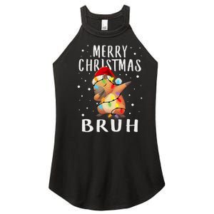 Dabbing Santa Capy Light Merry Christmas Bruh Boy Girl Funny Women's Perfect Tri Rocker Tank