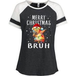 Dabbing Santa Capy Light Merry Christmas Bruh Boy Girl Funny Enza Ladies Jersey Colorblock Tee