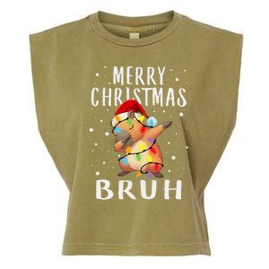 Dabbing Santa Capy Light Merry Christmas Bruh Boy Girl Funny Garment-Dyed Women's Muscle Tee